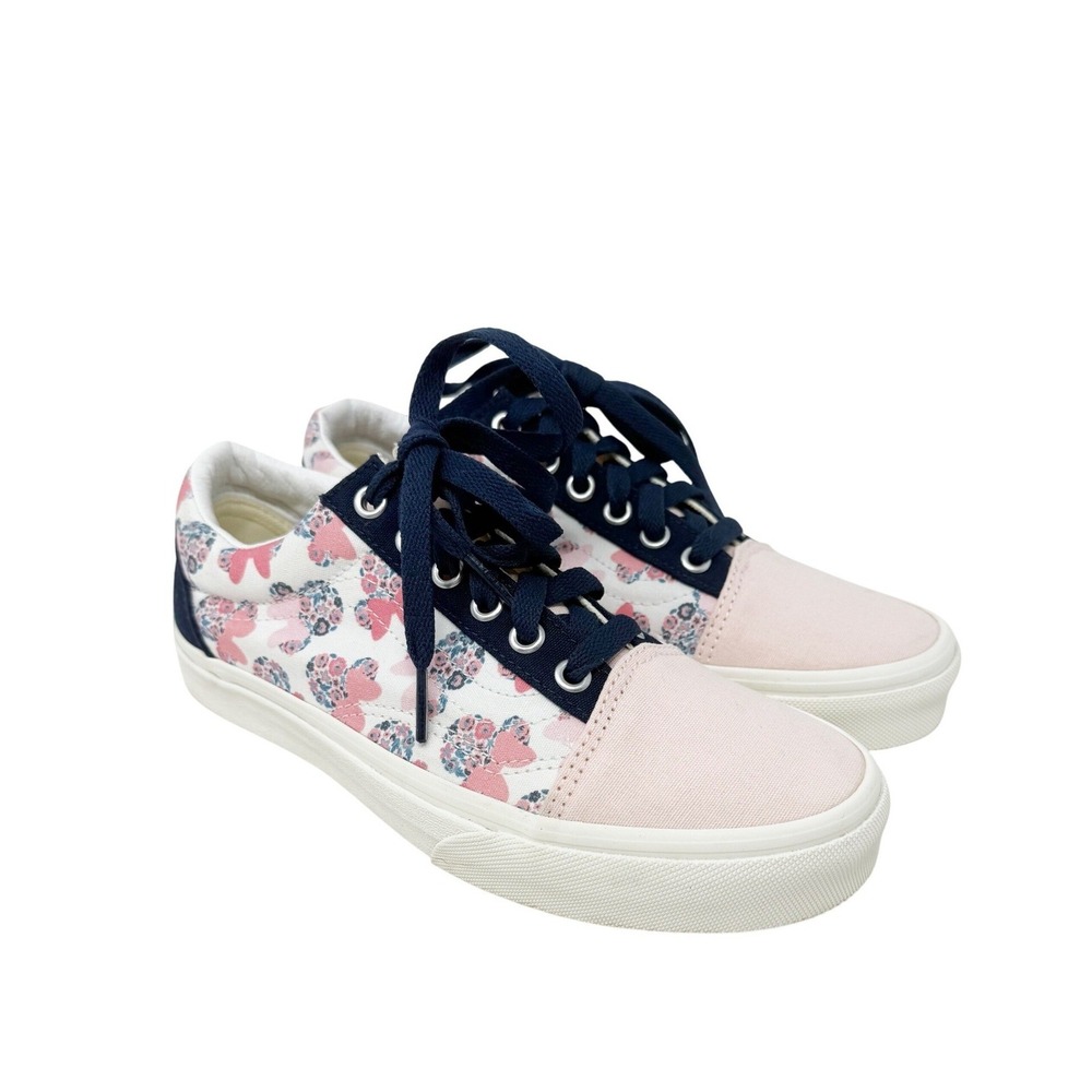 Vans Customs X Disney Minnie Mouse Pink‎ Blue Floral Old Skool Sneakers 7